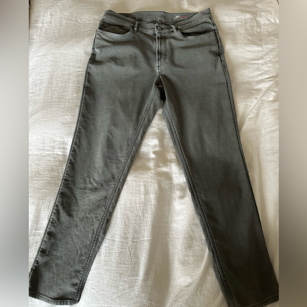 Faherty Grey 5 Pocket Stretch Terry Pants Size 33 Waist 30” length